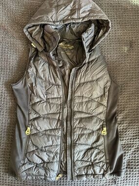 Michael Kors Black Quilted Hooded Vest
